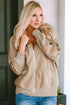 Colorblock Hooded Coat Plus Size