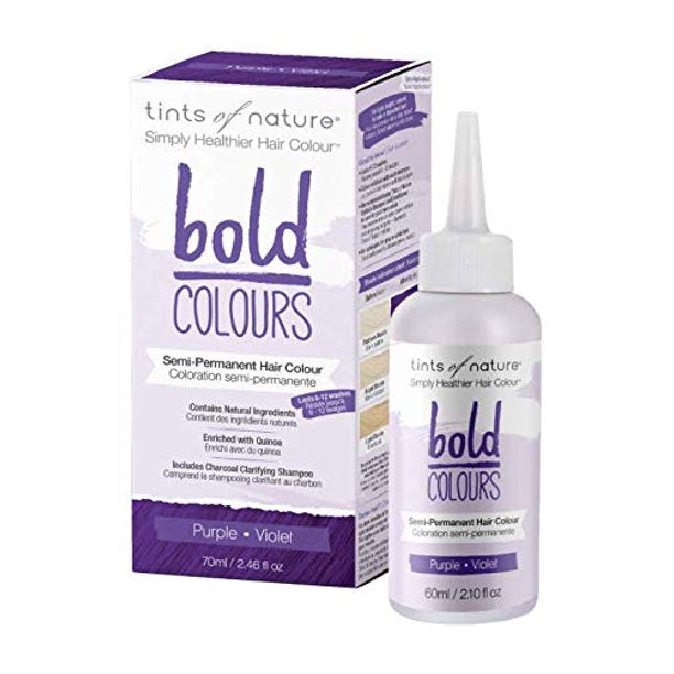 Tinte semipermanente para el cabello morado Tints of Nature, 2.46 onzas líquidas
