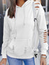 Stylish Pocket Hoodie with Distressed Detailing