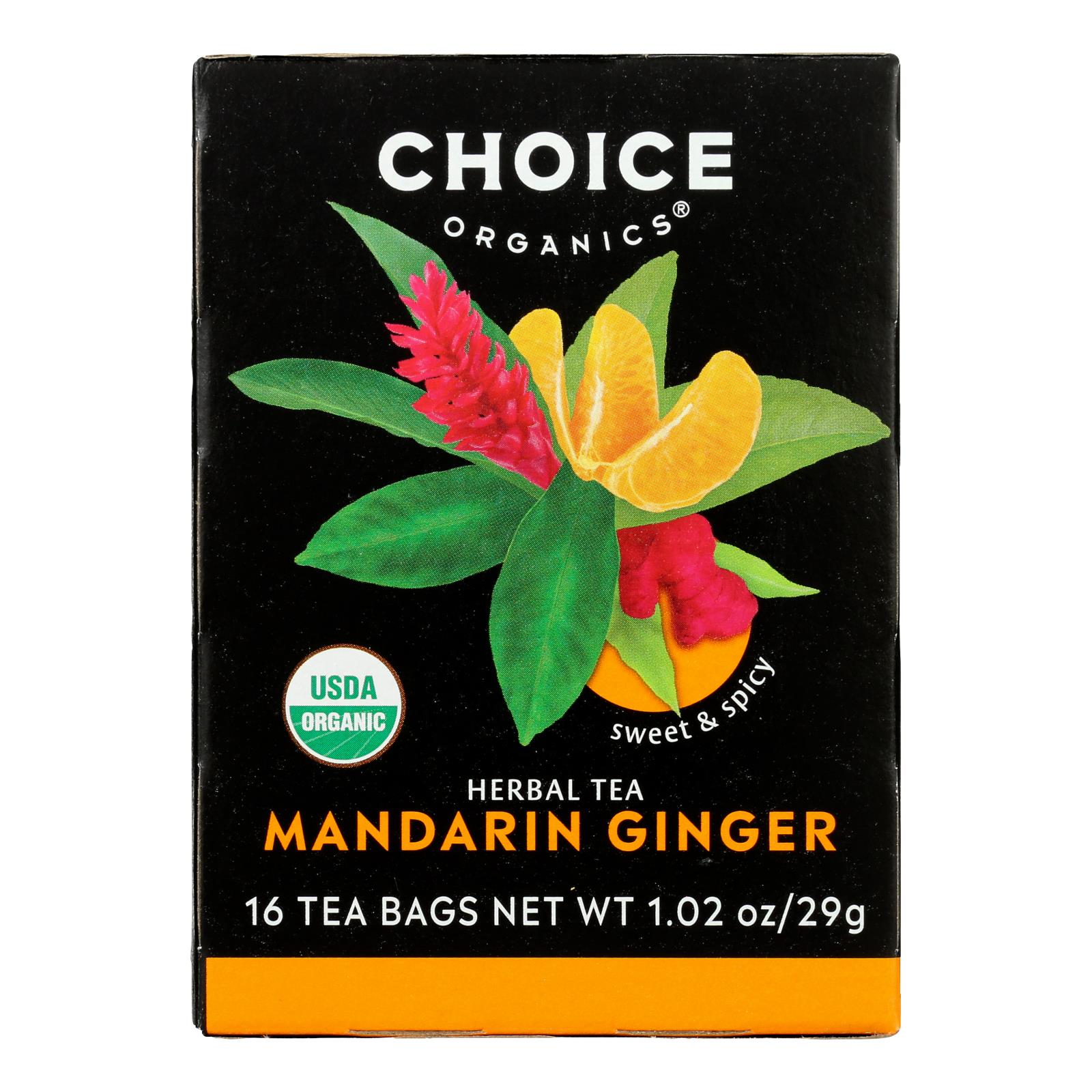 Boxes  Choice Organic Teas - Tea Mandarin Ginger (Pack of 6-16 Ct Boxes)