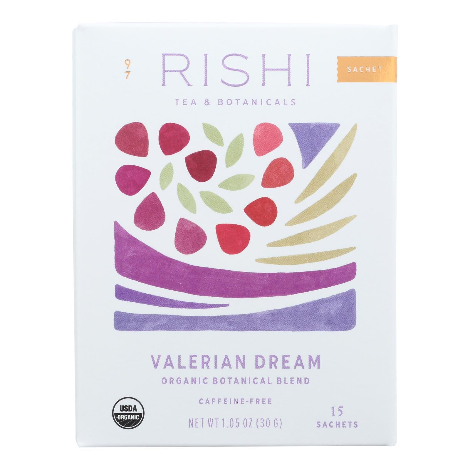 Té de hierbas Rishi Tea Valerian Dream, paquete de 15 bolsitas 