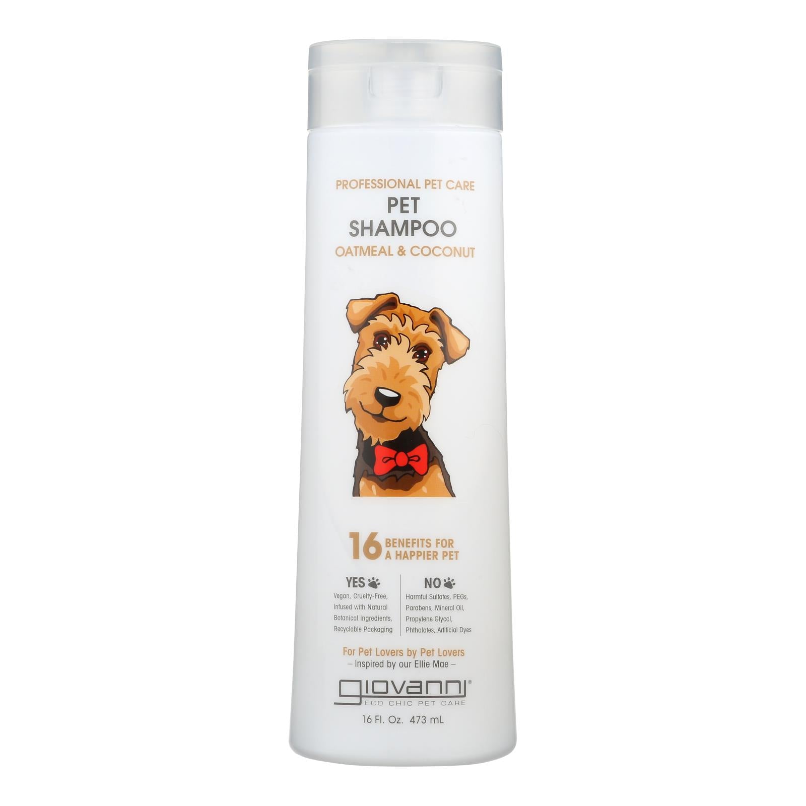 Champú para mascotas Giovanni de avena y coco - 16 onzas líquidas