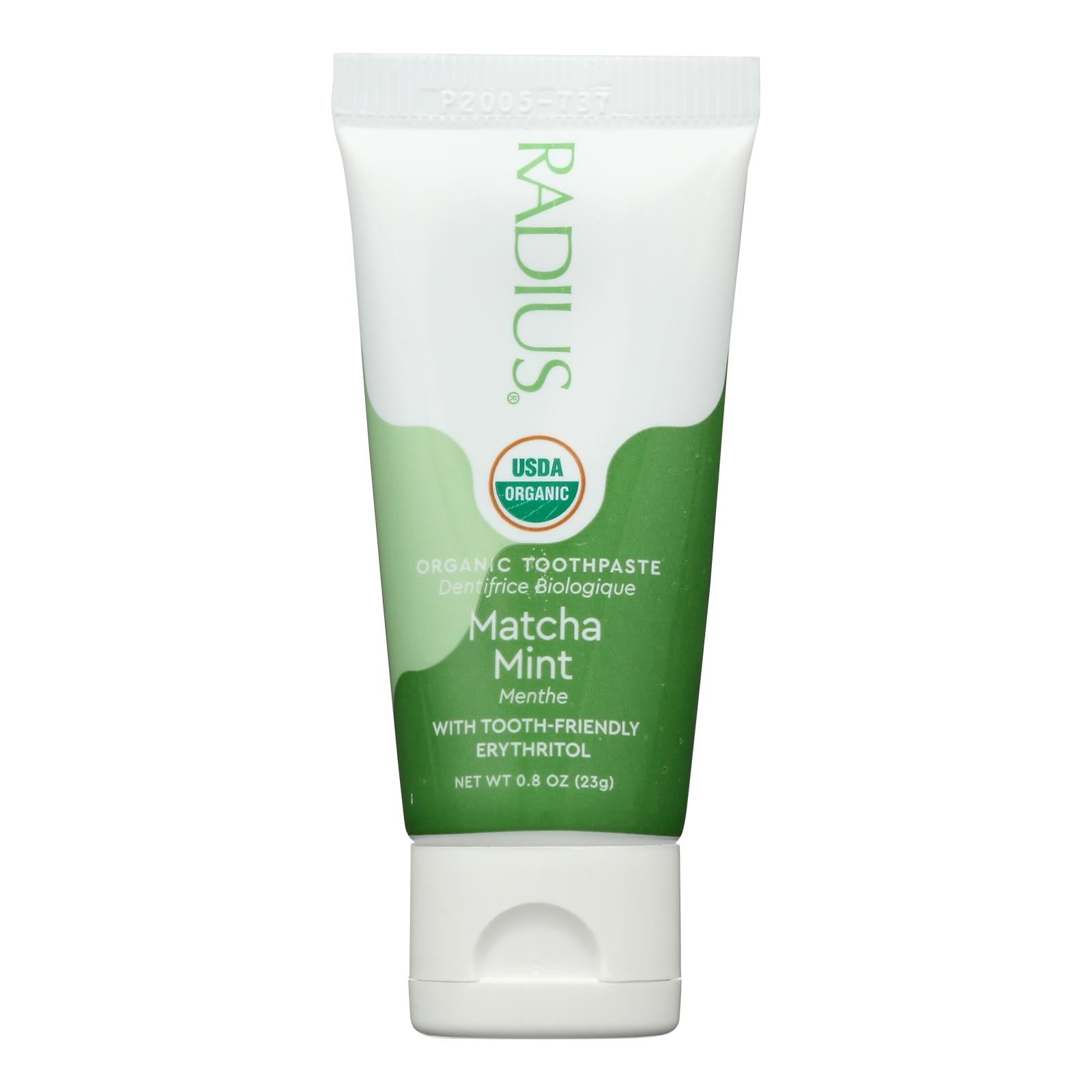 Pasta de dientes Radius Matcha Mint (paquete de 24)
