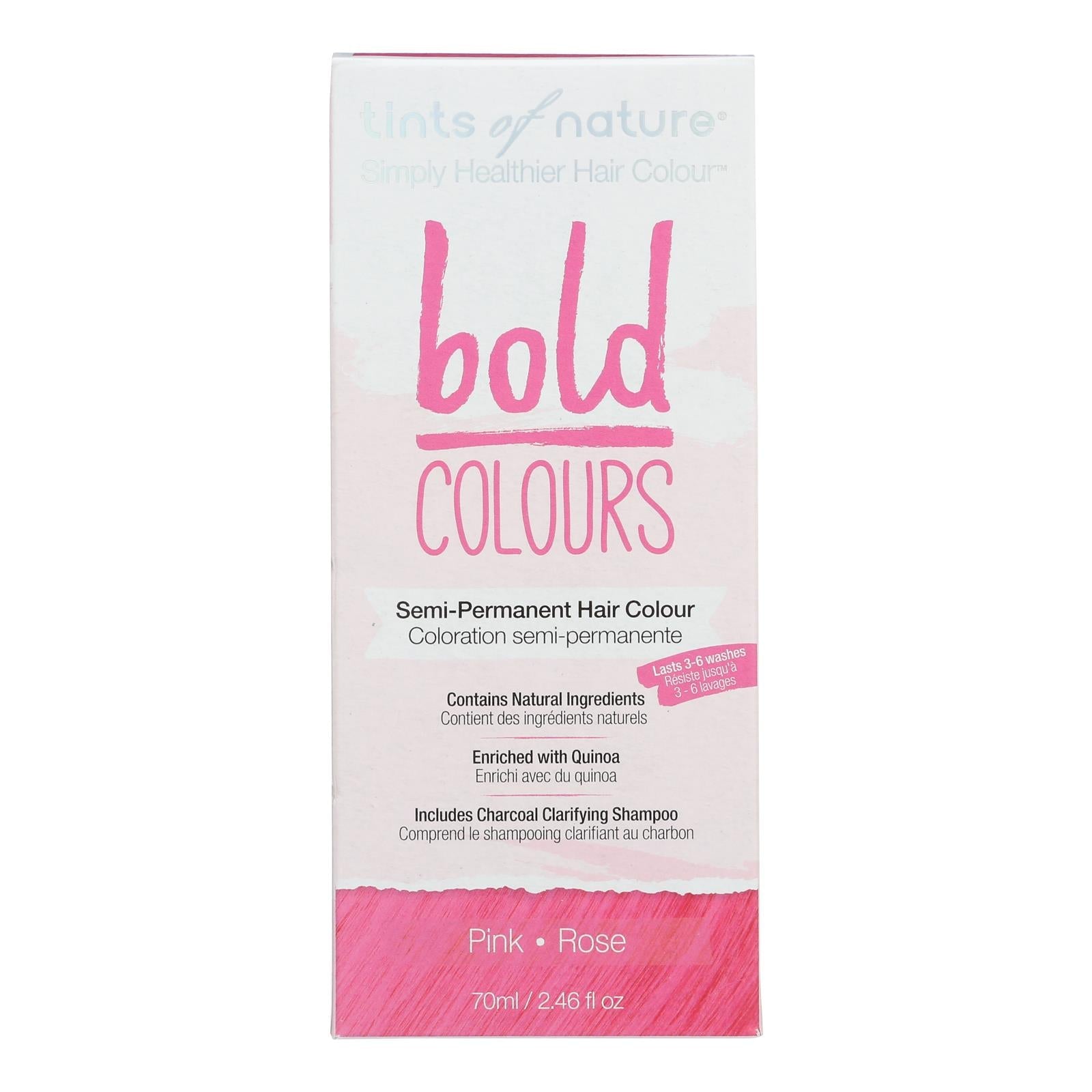 Tinte semipermanente para el cabello rosa Tints of Nature - 2.46 onzas líquidas