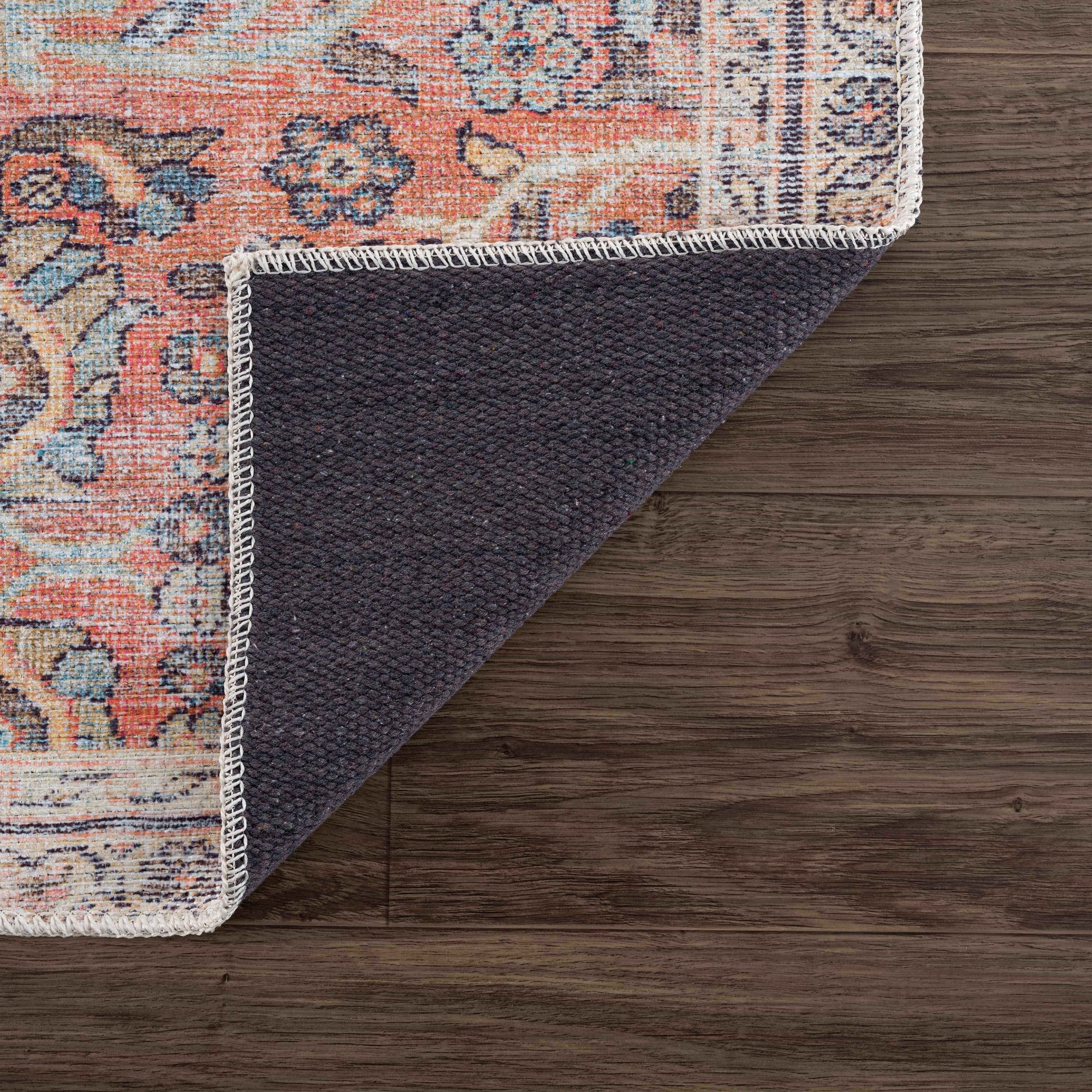 Alfombra lavable Urpi en rosa y azul - Oferta