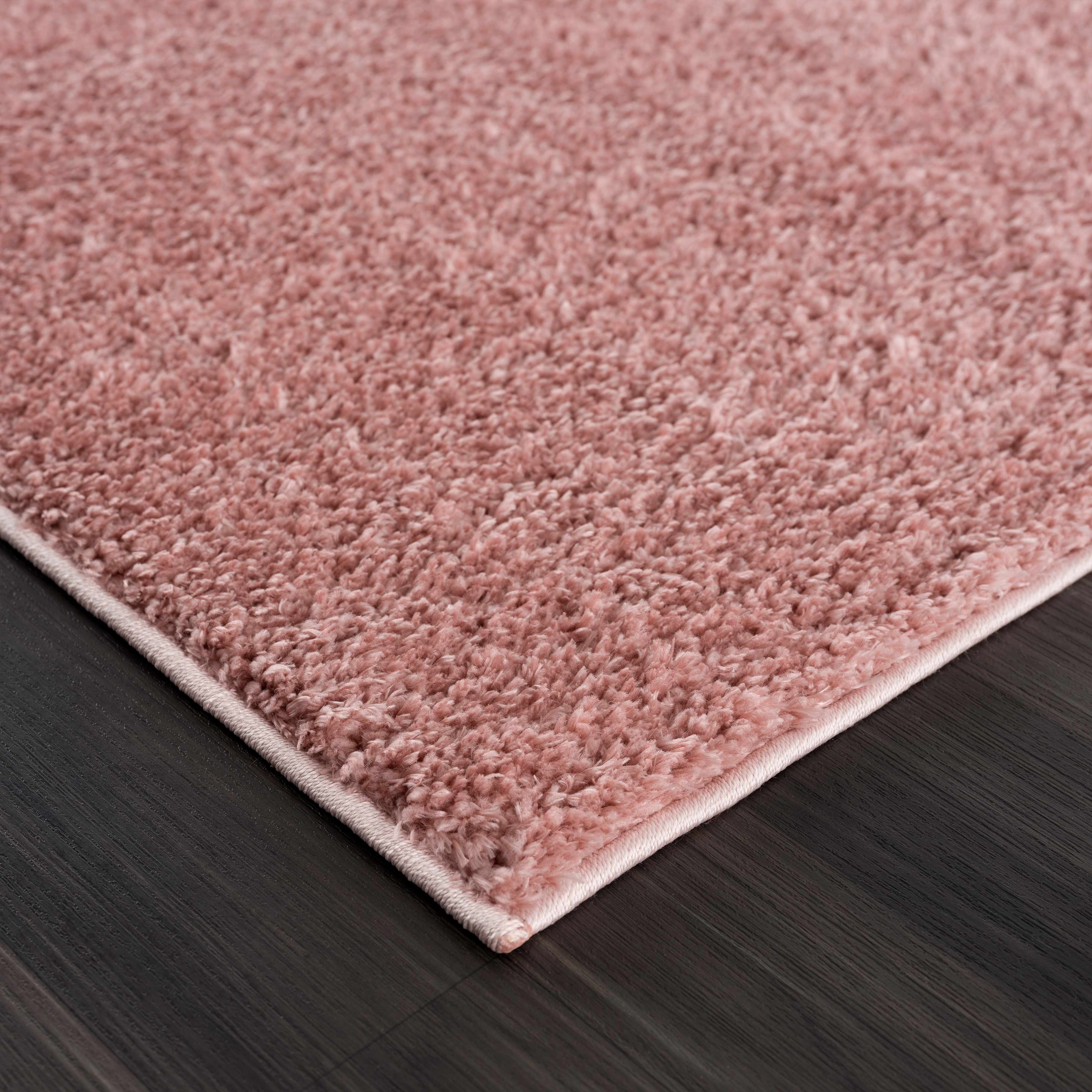 Alfombra lavable de felpa rosa Judy - Liquidación