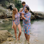Men's Smart Swim Trunks Bermudas Lobster Pattern