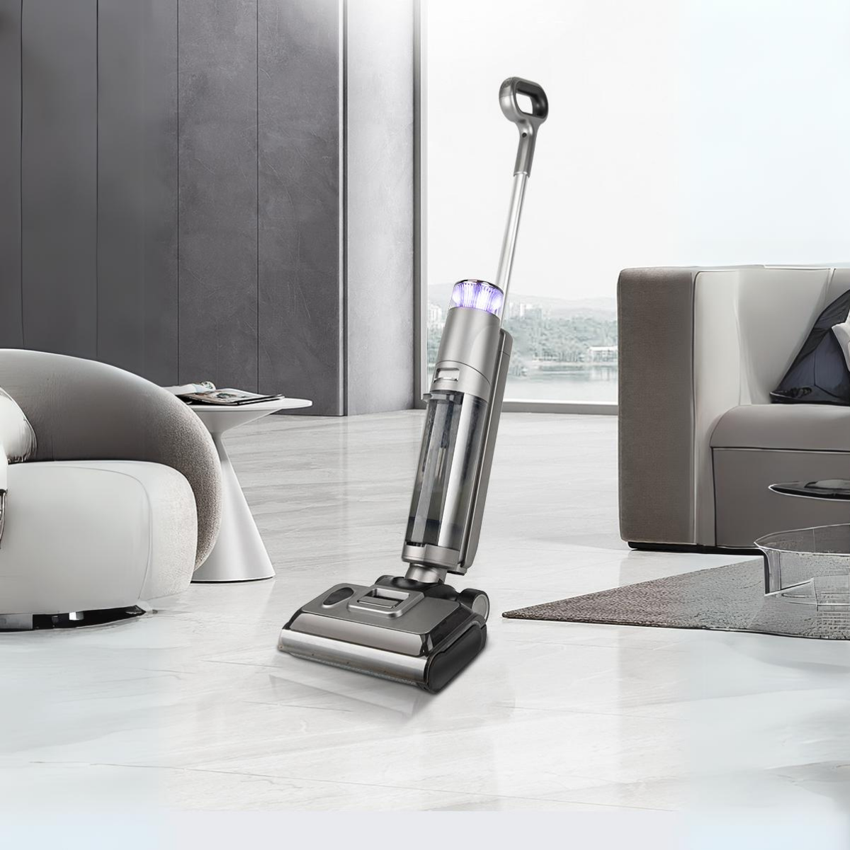 SA01 Cordless Wet Dry Vacuum & Mop for Hard Floors and  Short-pile Carpets, Self-clean and Dry