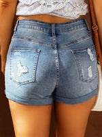 Patriotic Distressed Denim Shorts
