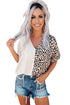 Leopard Print and Solid Color Blouse