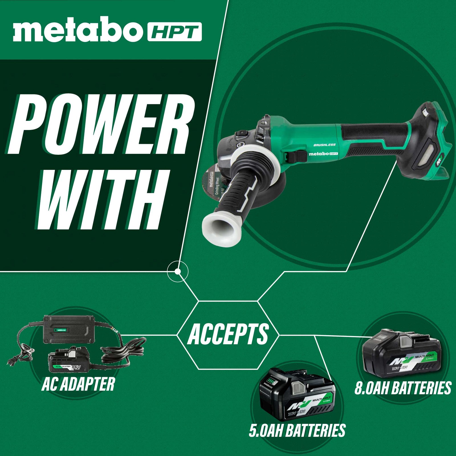 Metabo HPT G3612DVEQ6M 36V MultiVolt™ 4-1/2