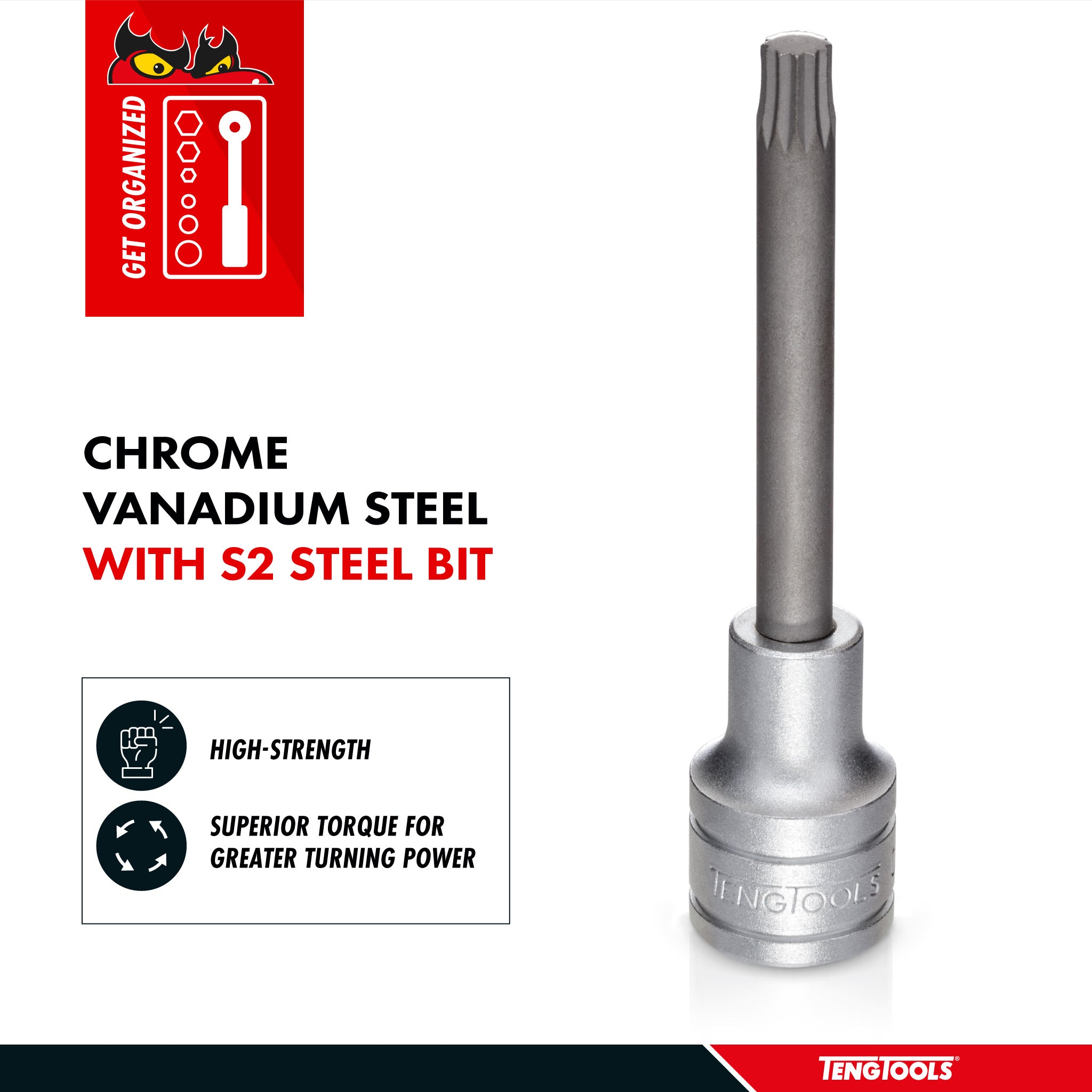 Teng Tools XZN Triple Square Spline 1/2 Inch Drive Chrome Vanadium Sockets