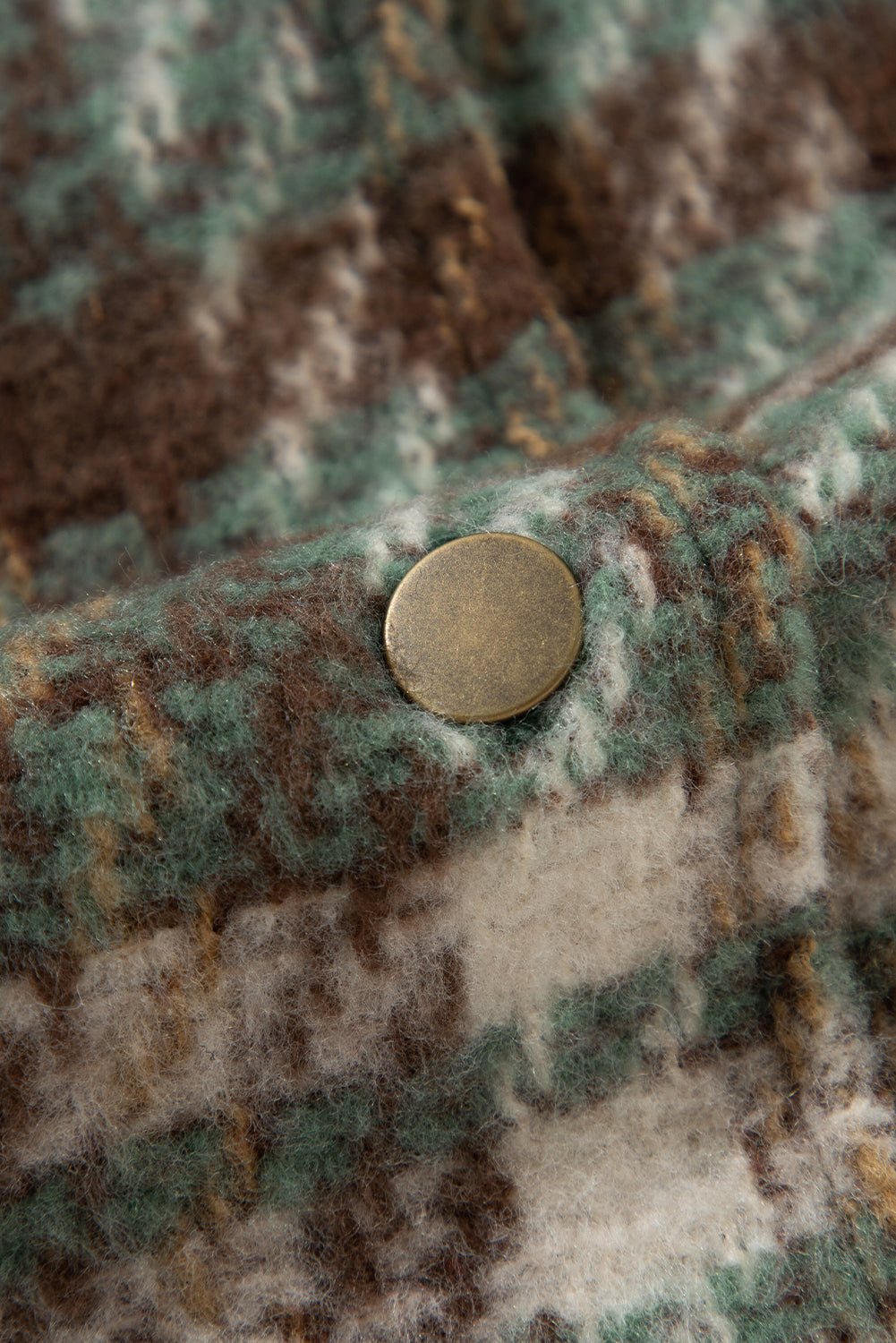 Plus Size Green Plaid Shacket Jacket