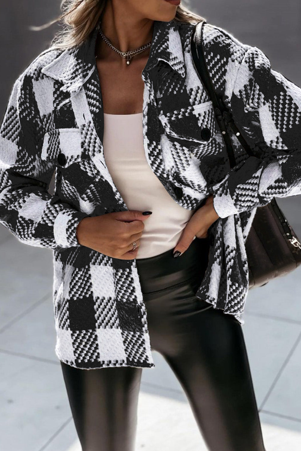 Black and White Glen Plaid Jacket