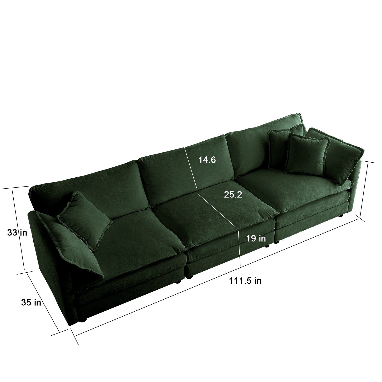 Sofá modular de chenilla con forma de L y otomana de Walker Edison