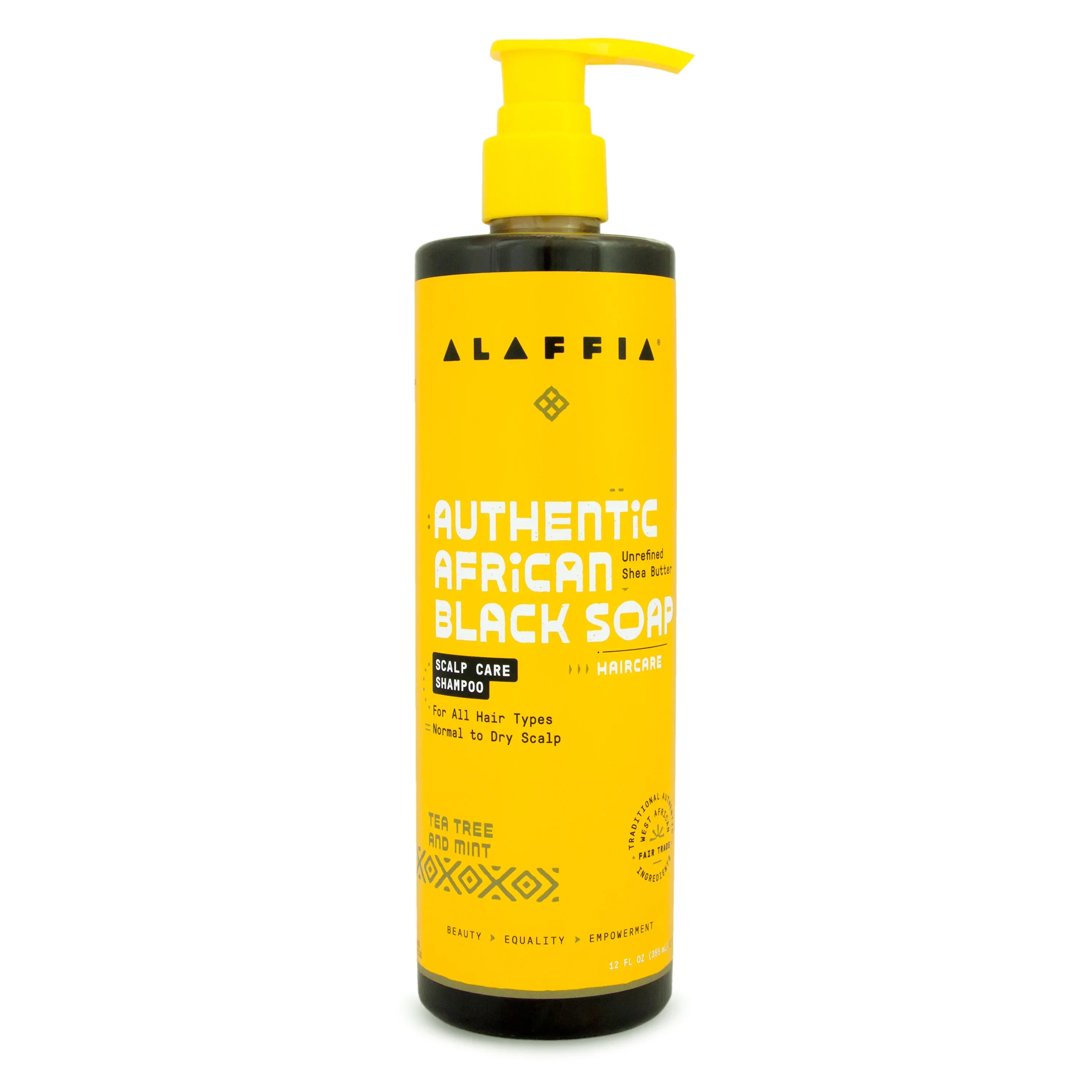 Champú Alaffia de árbol de té y menta para el cuidado del cuero cabelludo - 355 ml