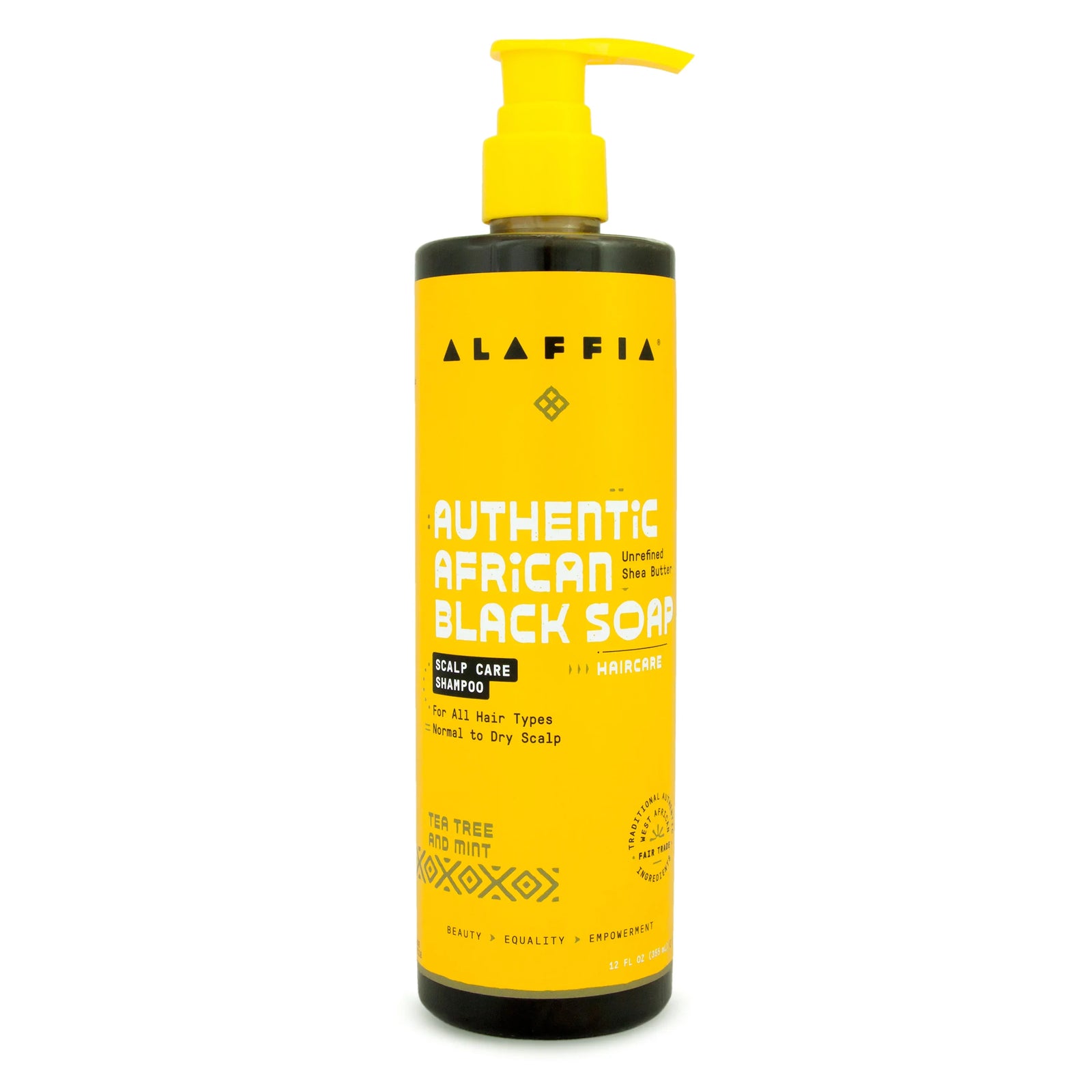 Champú Alaffia de árbol de té y menta para el cuidado del cuero cabelludo - 355 ml