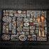 DaDa Bedding Set of 4-Pieces Ethnic Ornaments Geometric Black Tapestry Dining Placemats 13” x 19” (18118)