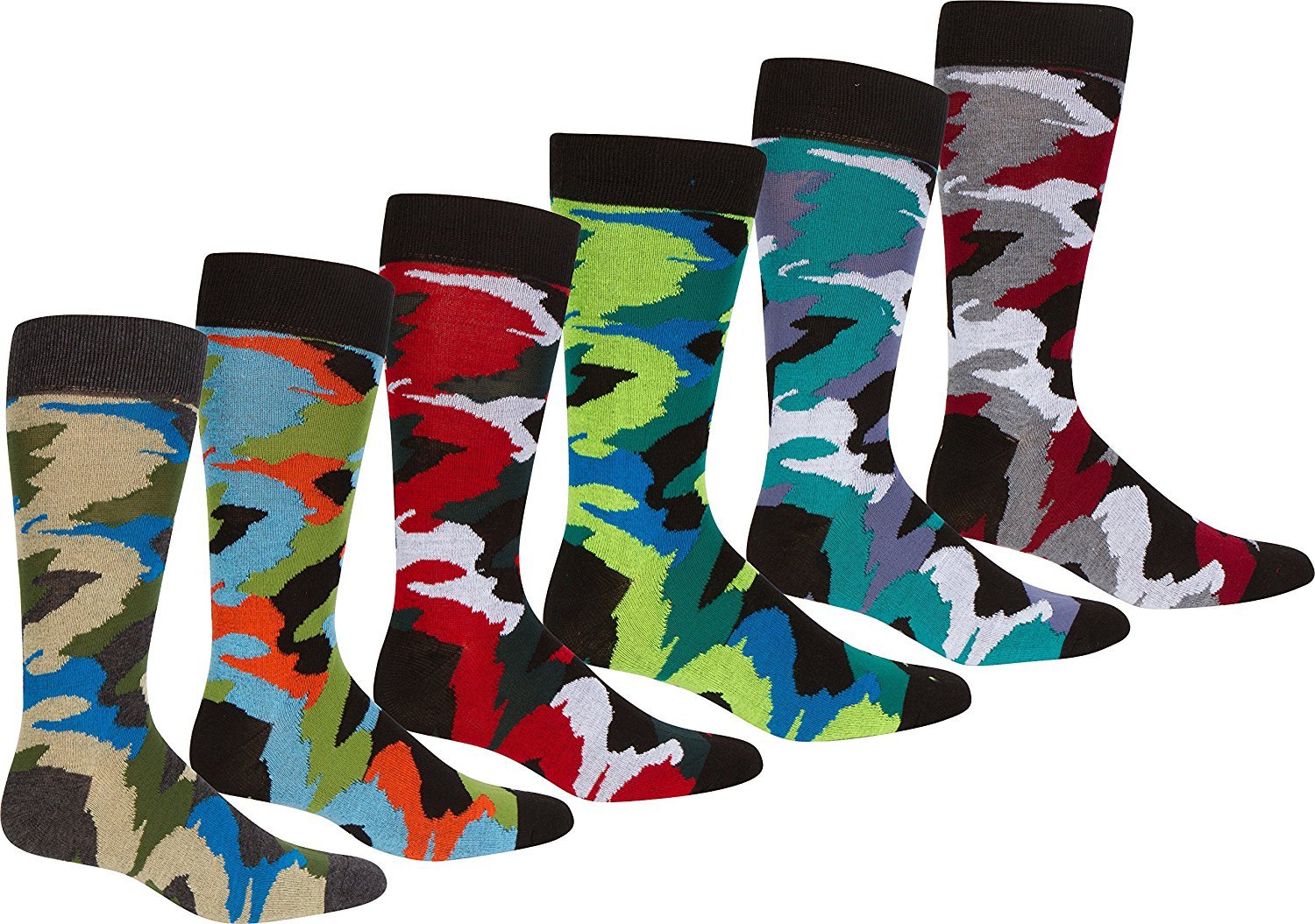 Calcetines de vestir con estampado clásico Sakkas para hombre (paquete de 6)