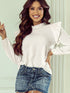 Flowy White Blouse with Ruffle Trim
