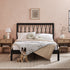 Cama de madera maciza moderna de mediados de siglo Cama X Spindle