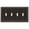Continental Aged Bronze Cast - 4 Toggle Wallplate