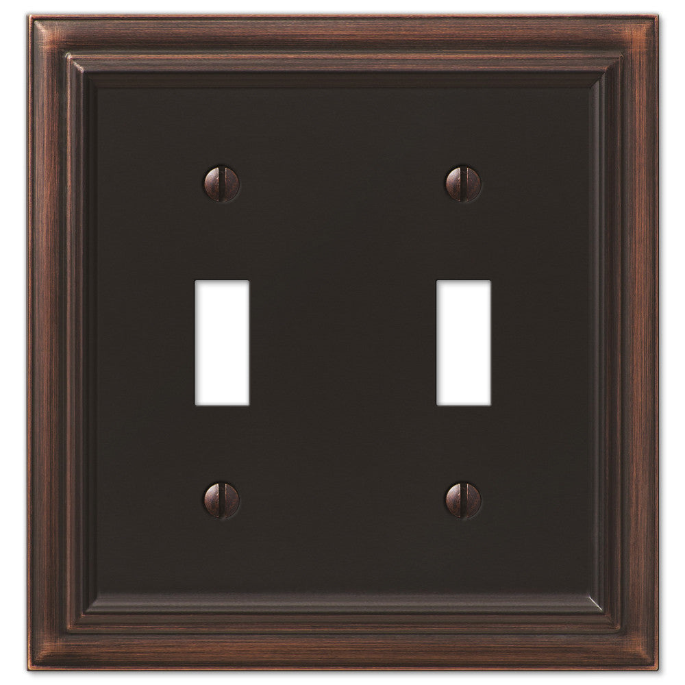 Continental Aged Bronze Cast - 2 Toggle Wallplate