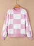 Women's Plus Size Checkered Knit Sweater