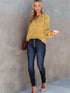 Yellow and White Floral Blouse