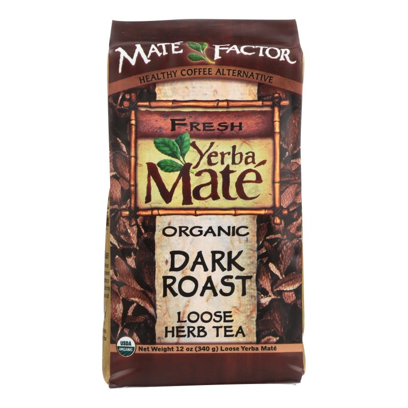 Yerba mate orgánica de tueste oscuro Mate Factor - Caja de 6 - 355 ml
