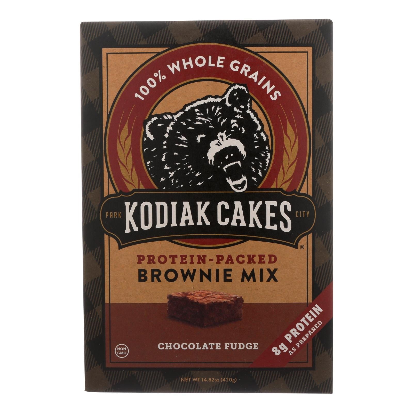 Mezcla para brownies Kodiak Cakes con fudge de chocolate, 454 g (paquete de 6)