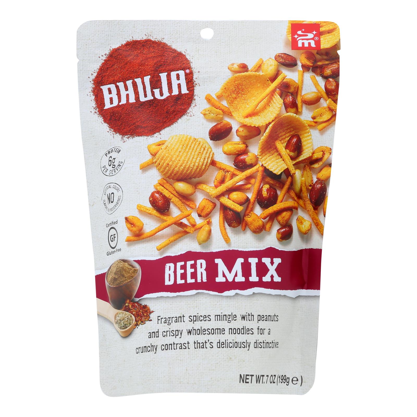 Mezcla de cerveza Bhuja Snacks | 7 oz | Paquete de 6