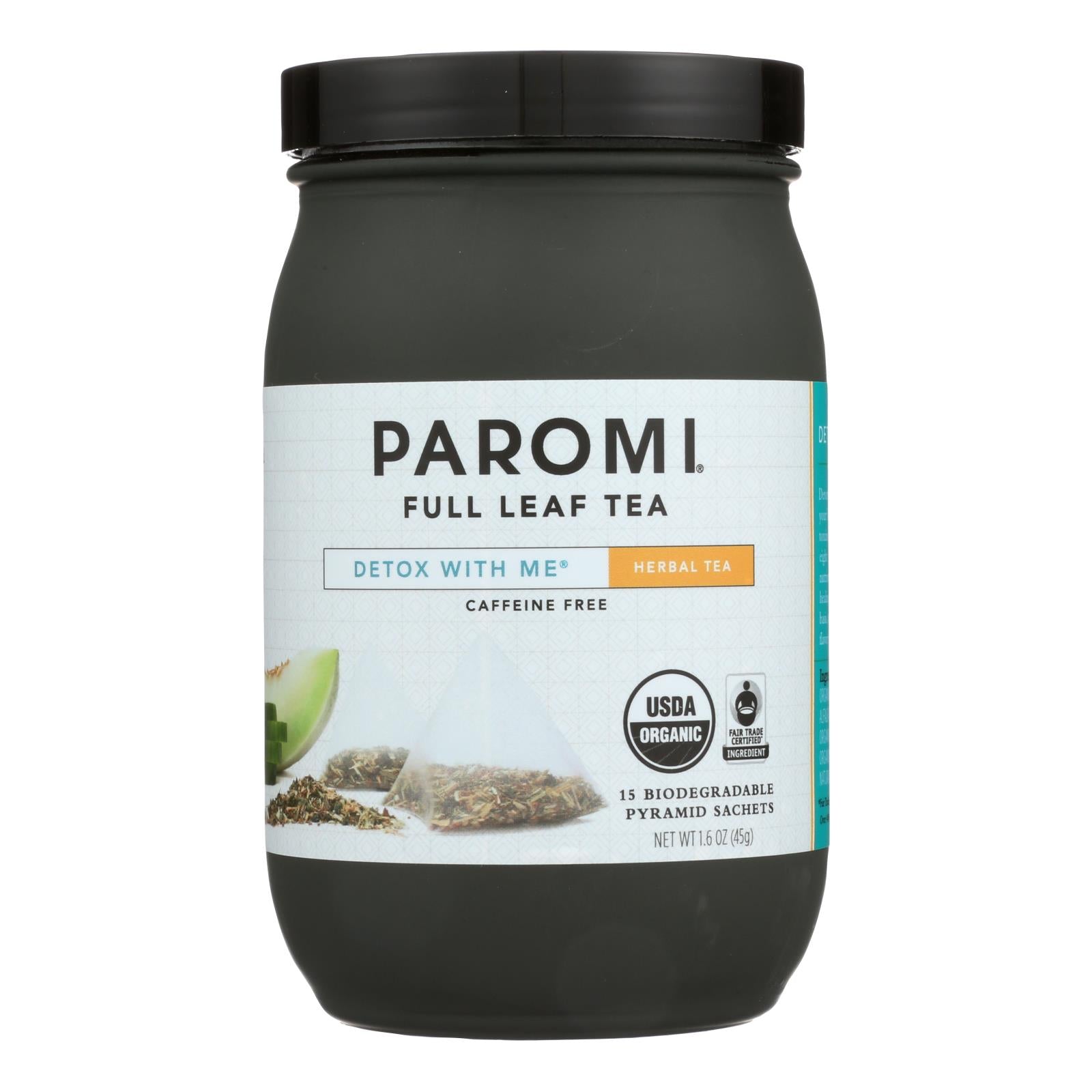 Té Paromi Detox With Me sin cafeína (paquete de 15 bolsitas)