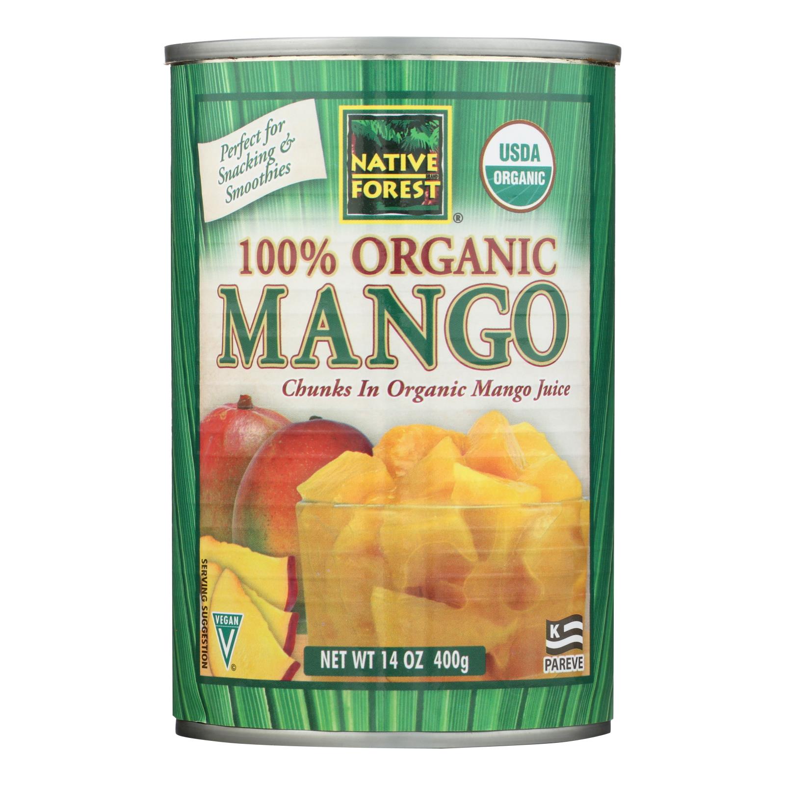 Trozos de mango de bosque nativo en jugo: un refrigerio tropical revitalizante (paquete de 6 - 14 oz)