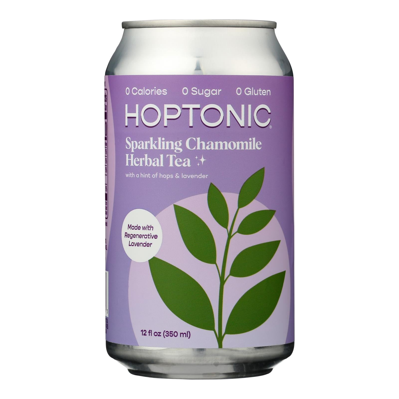 Té de hierbas espumoso Hoptonic, manzanilla, paquete de 6 (12 onzas líquidas)