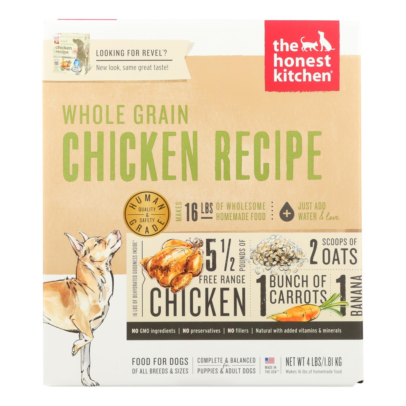 Alimento para perros con pollo de grano entero Revel de The Honest Kitchen (4 libras)