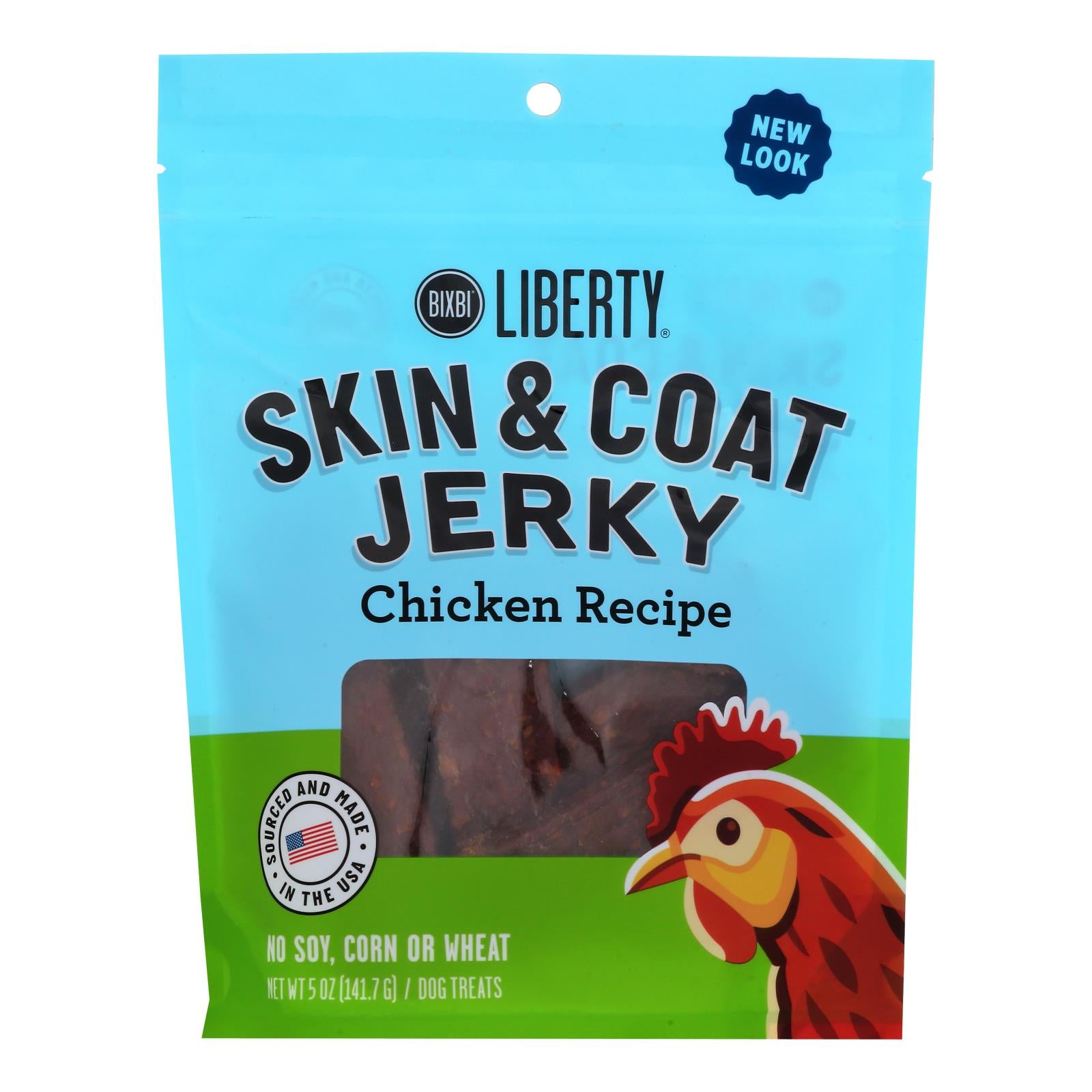 Bixbi Jerky Pollo con Piel y Pelaje (Paquete de 6 - 5 oz)