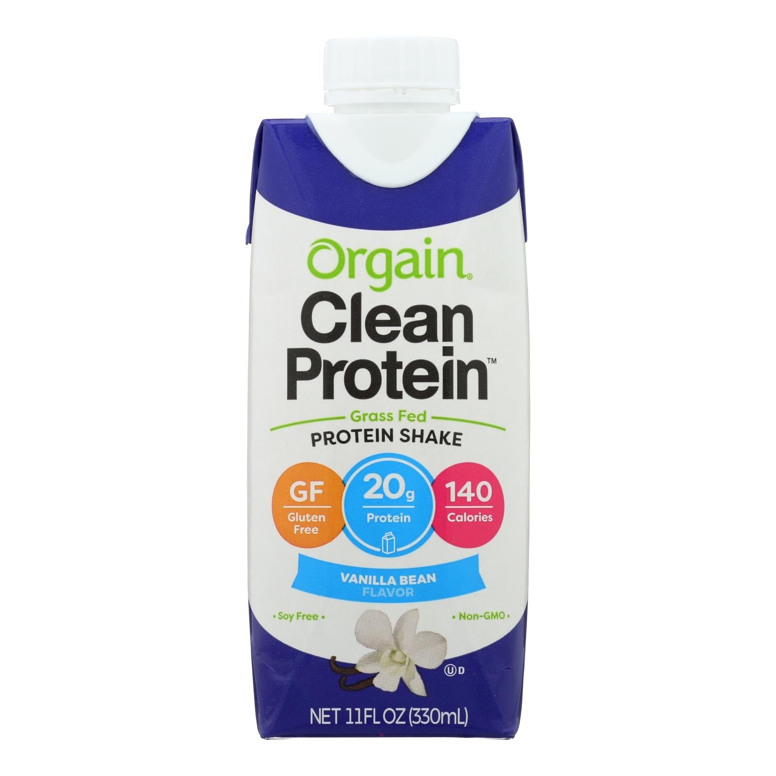 Batidos de proteína orgánica Orgain con sabor a vainilla - 11 onzas líquidas (paquete de 12)
