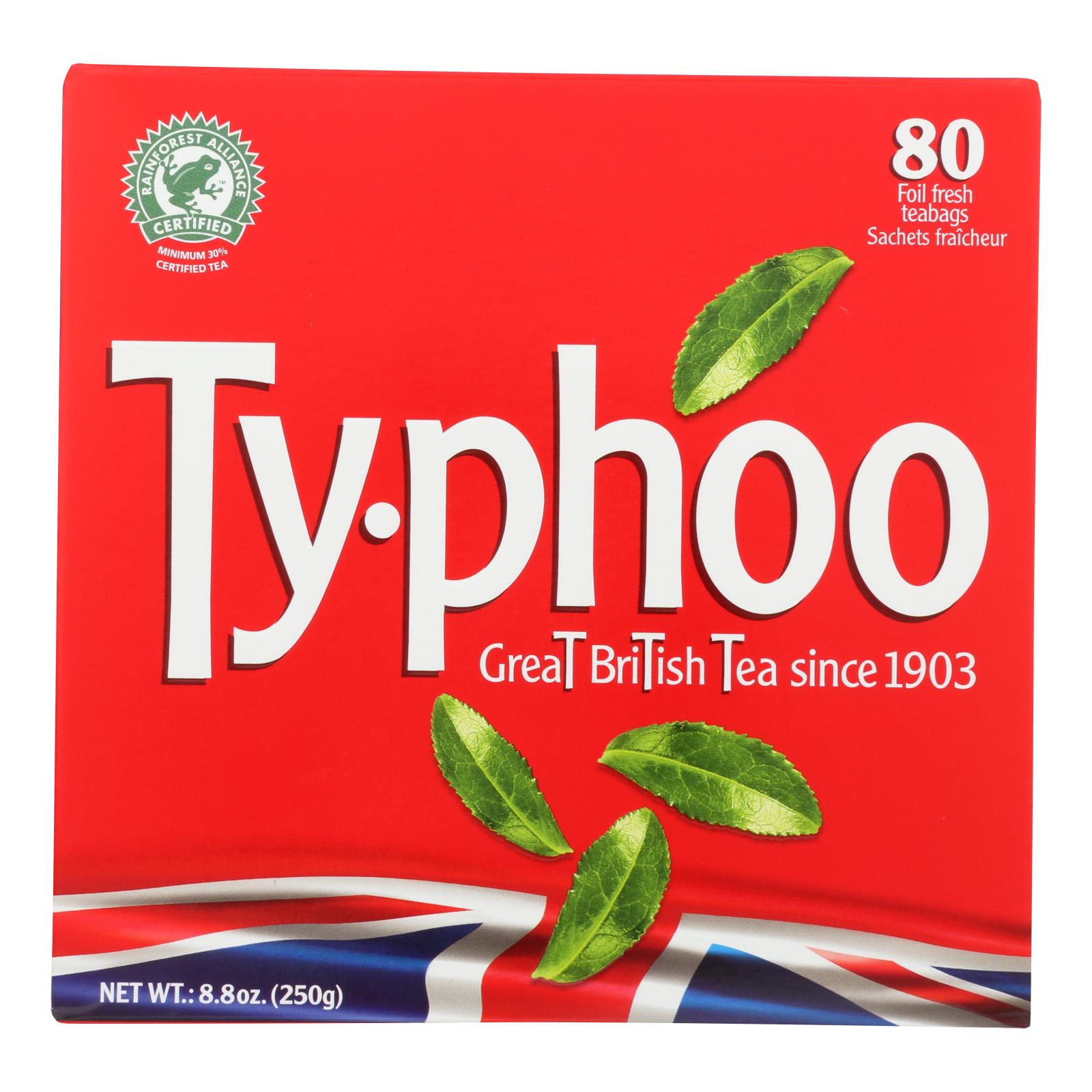 Bolsitas de té Typhoo English Breakfast, 80 unidades (paquete de 6)
