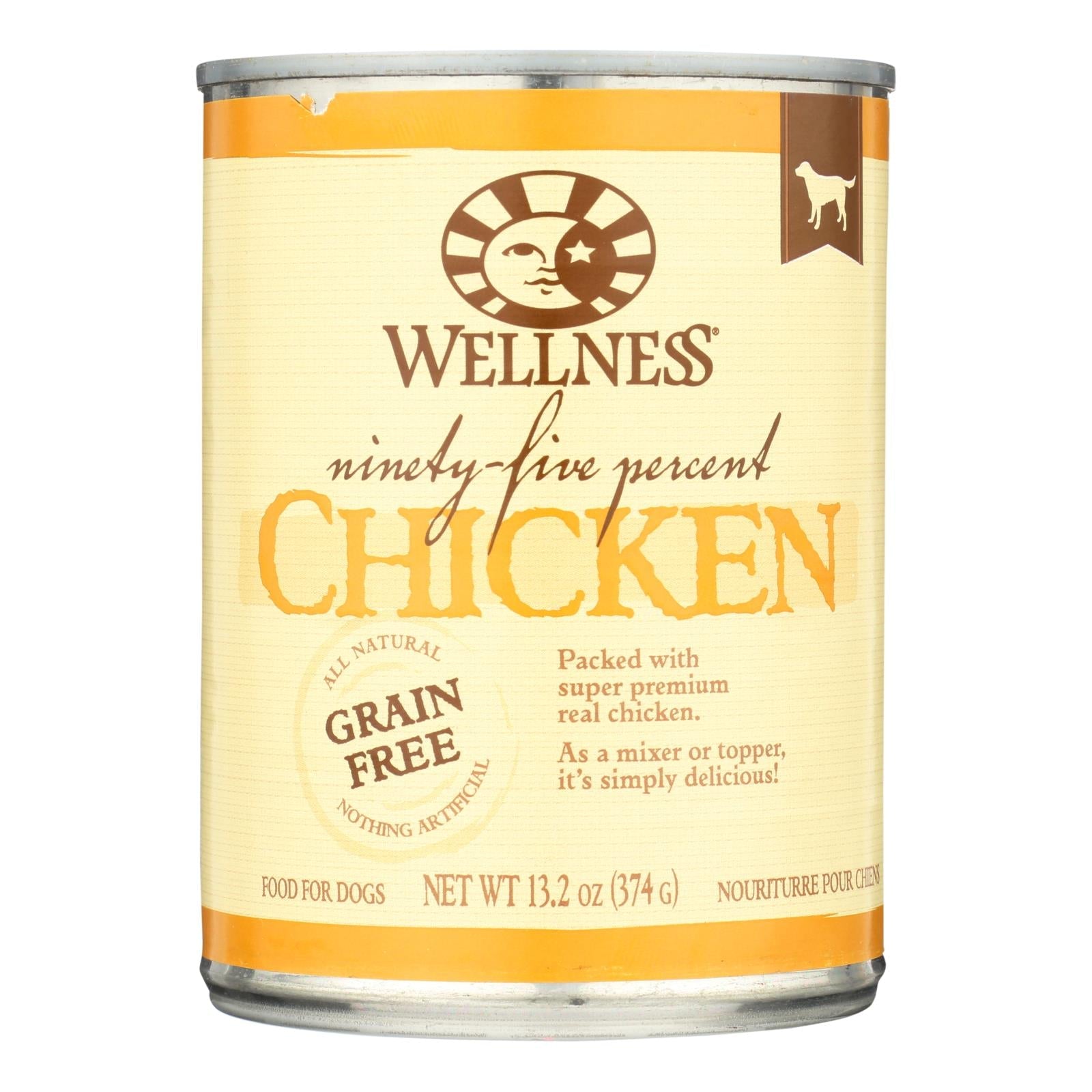 Alimento enlatado para perros Wellness (paquete de 12) - 95 % pollo - 13,2 oz.