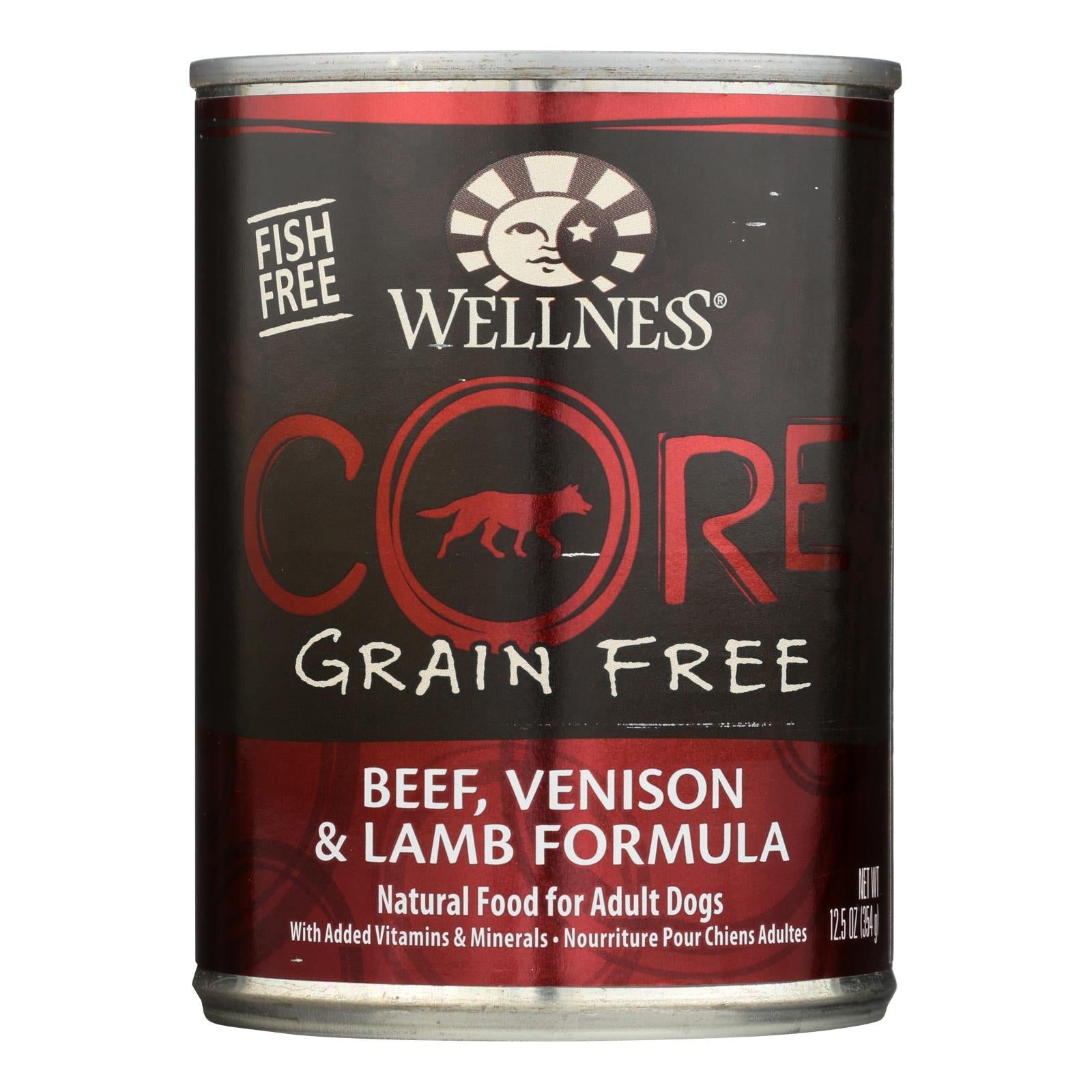 Alimento Wellness Core para perros con carne roja (latas de 355 g)