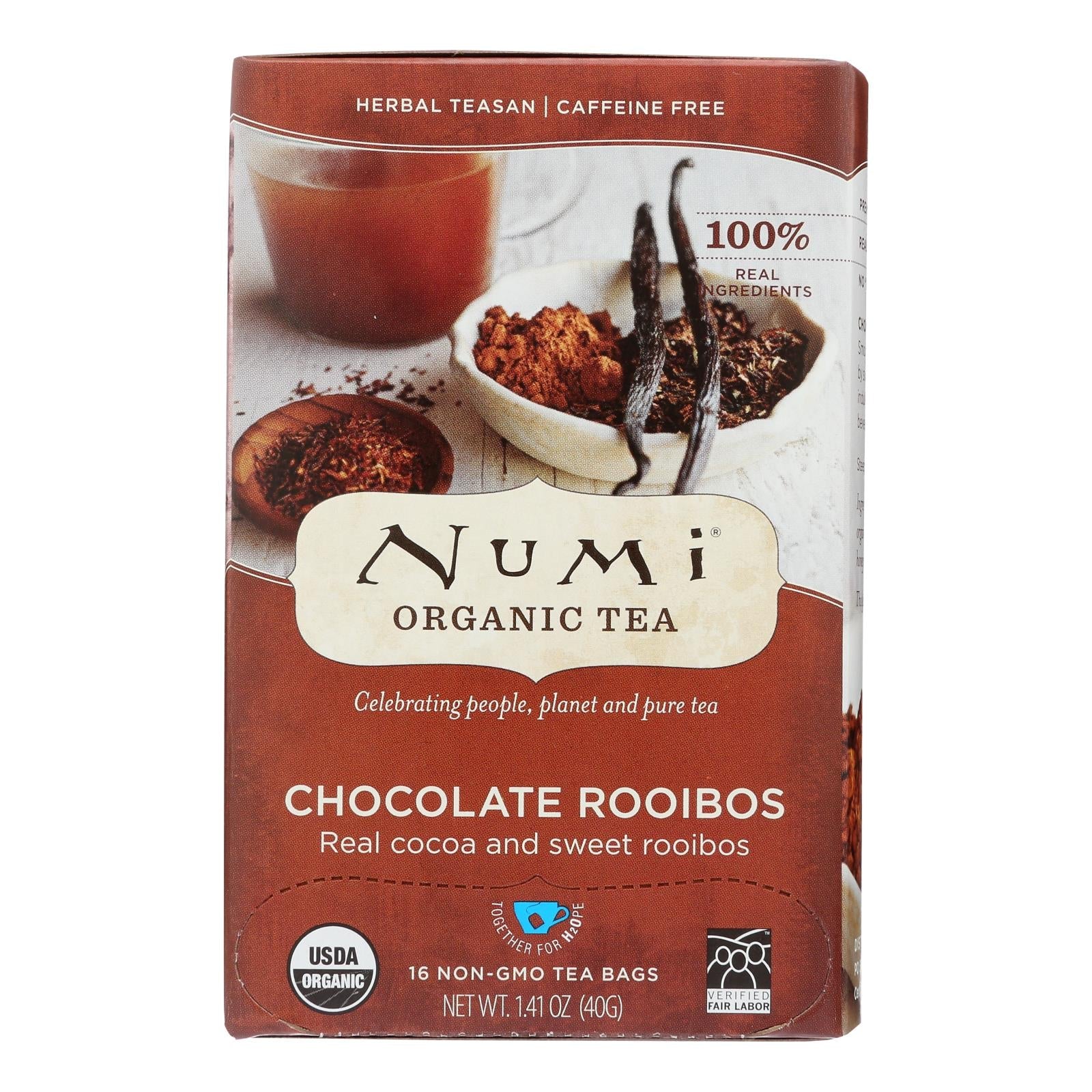 Numi Organic Chocolate Rooibos Herbal Tea (Pack of 6 - 16 Bag)