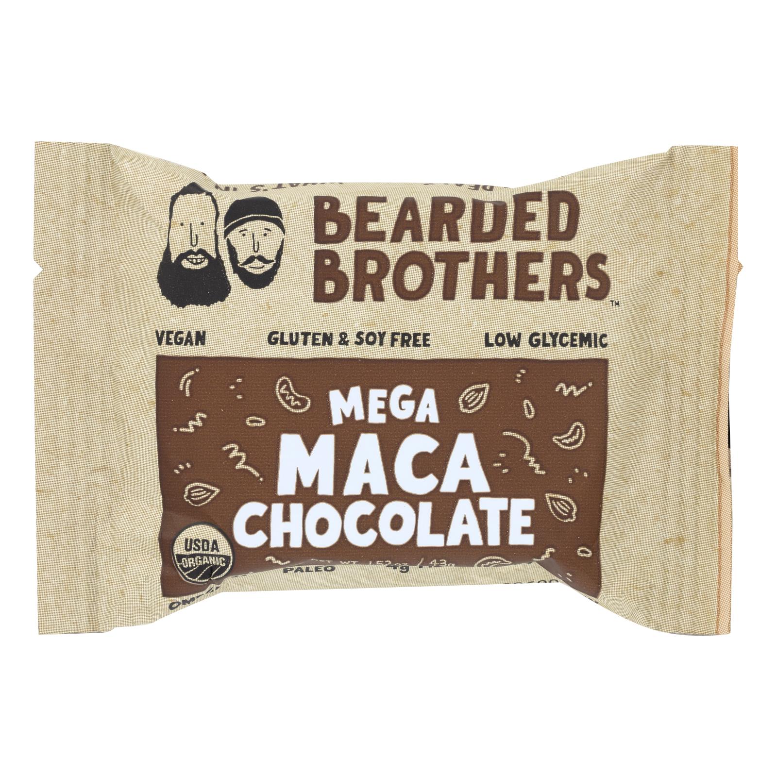 Bearded Brothers - Barra Energética - Mega Maca Chocolate - Caja de 12 - 1.52 Oz.
