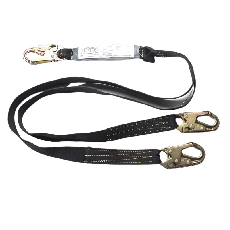 Cordón en Y de Kevlar® con amortiguación de impactos de 4,35 cm x 1,83 m, con ganchos de doble cierre en cada extremo y amarre completo | 96516KY