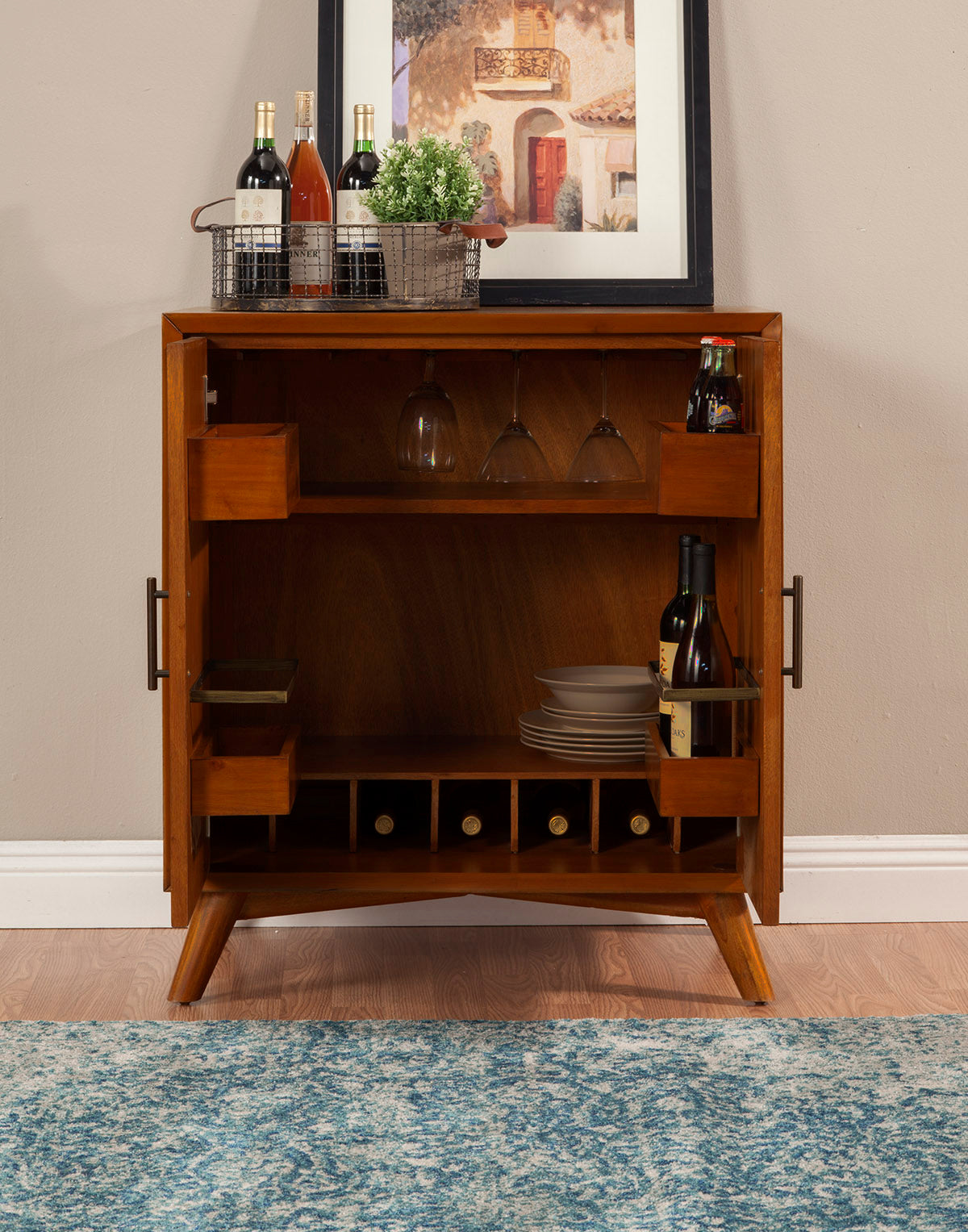 Mueble bar pequeño Flynn, castaño