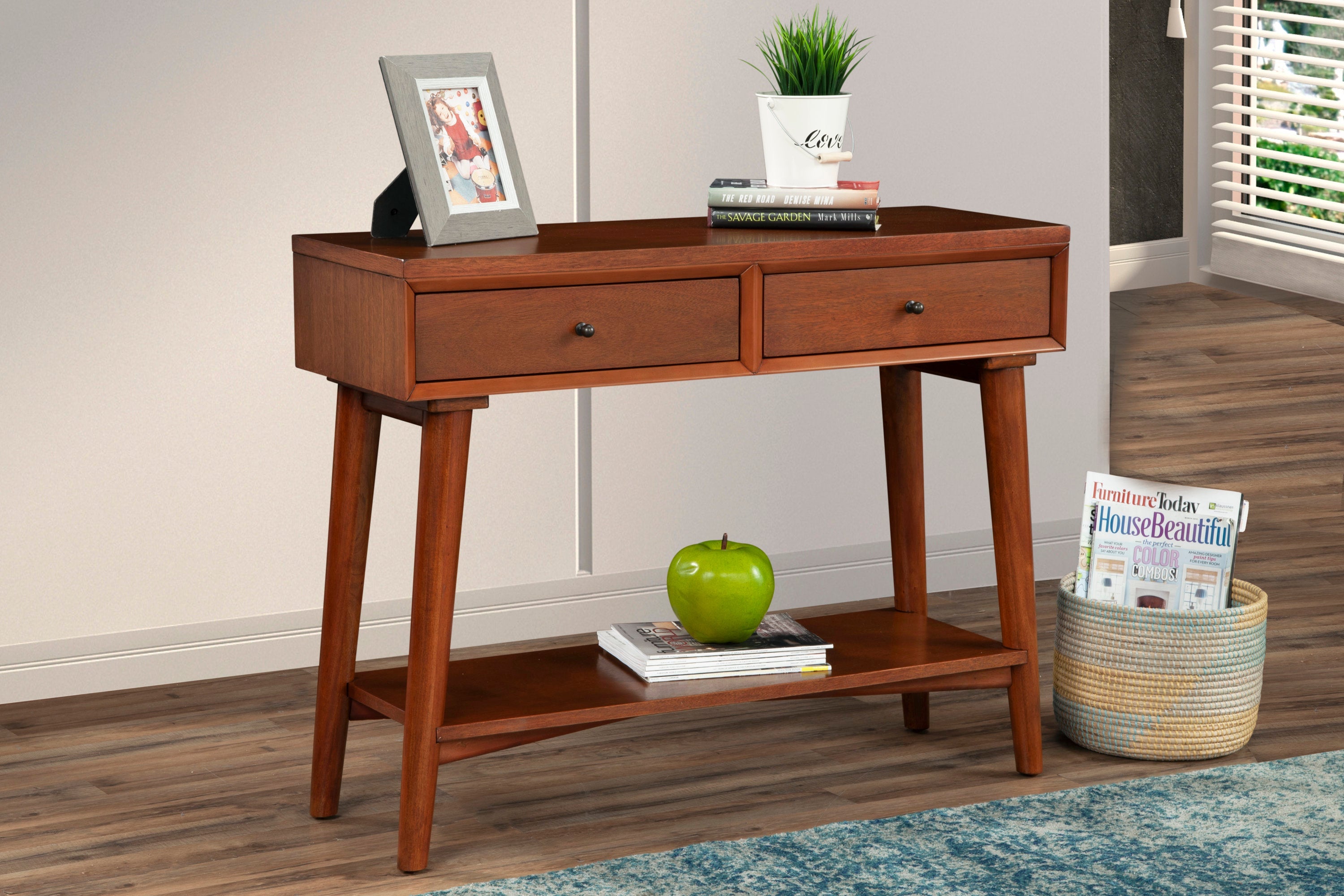 Mesa consola Flynn, castaño