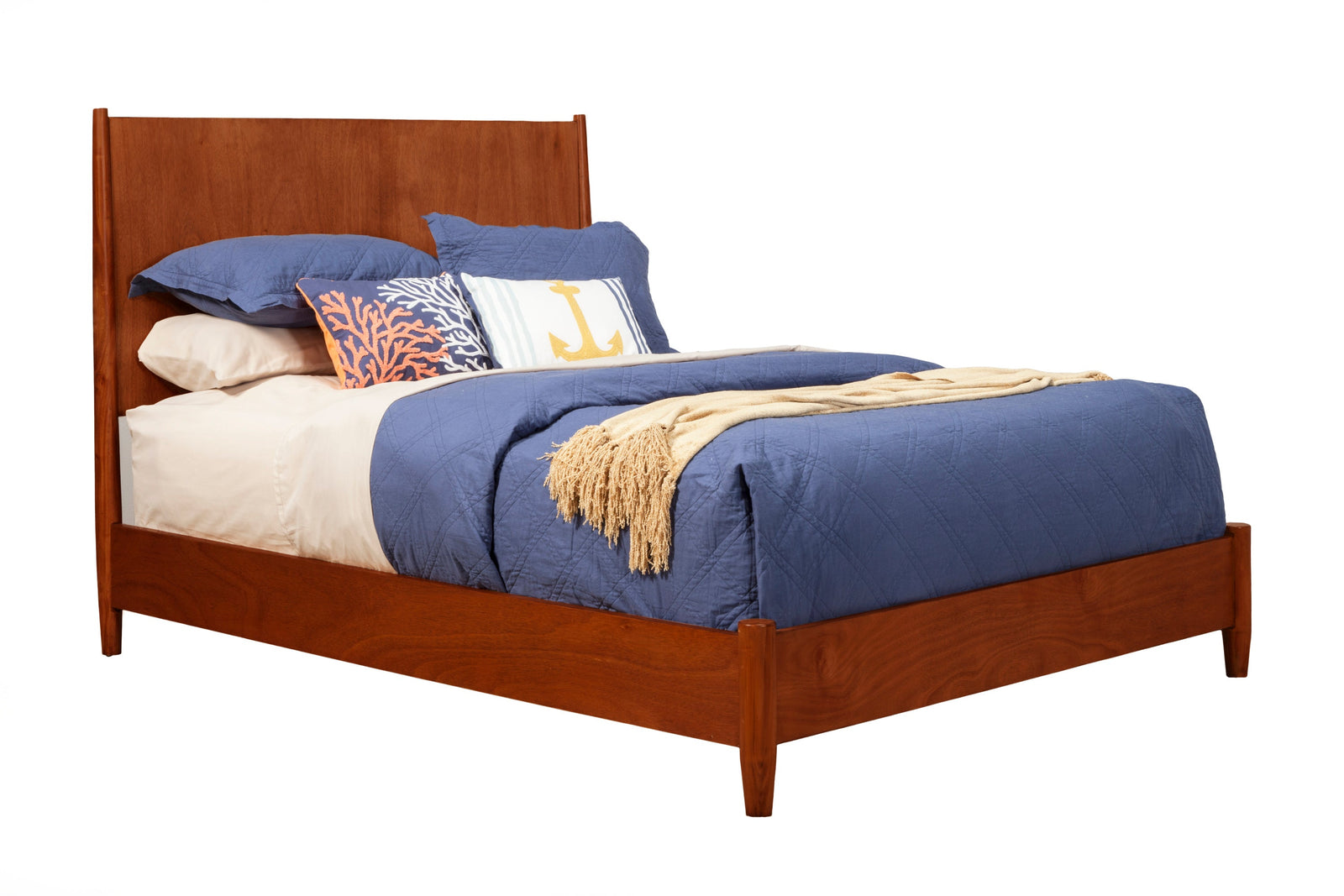 Cama con paneles Flynn, color castaño