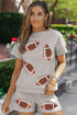 Gray and Orange Sequin Set
