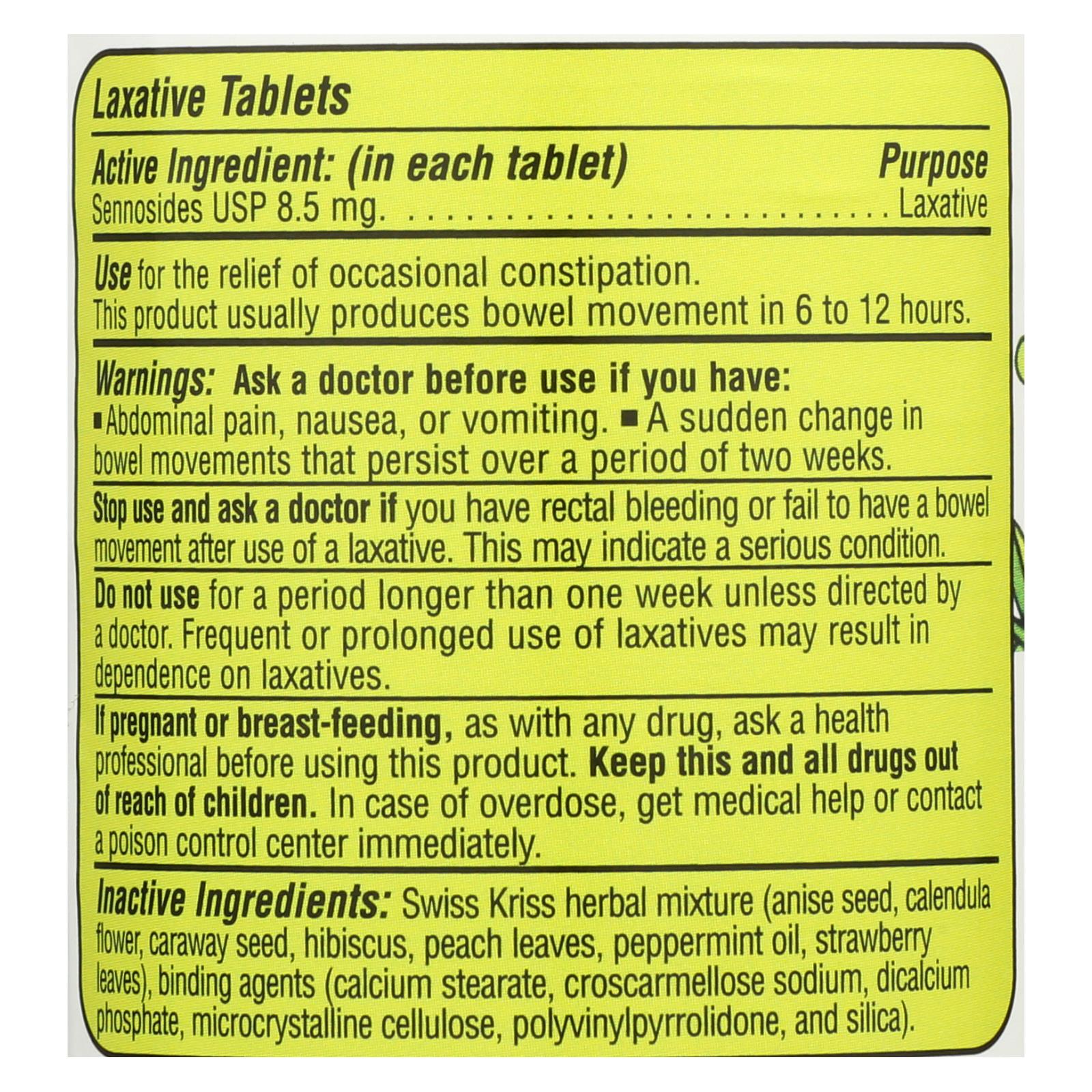 Comprimidos laxantes herbales Swiss Kriss de Modern Natural Products (paquete de 120)