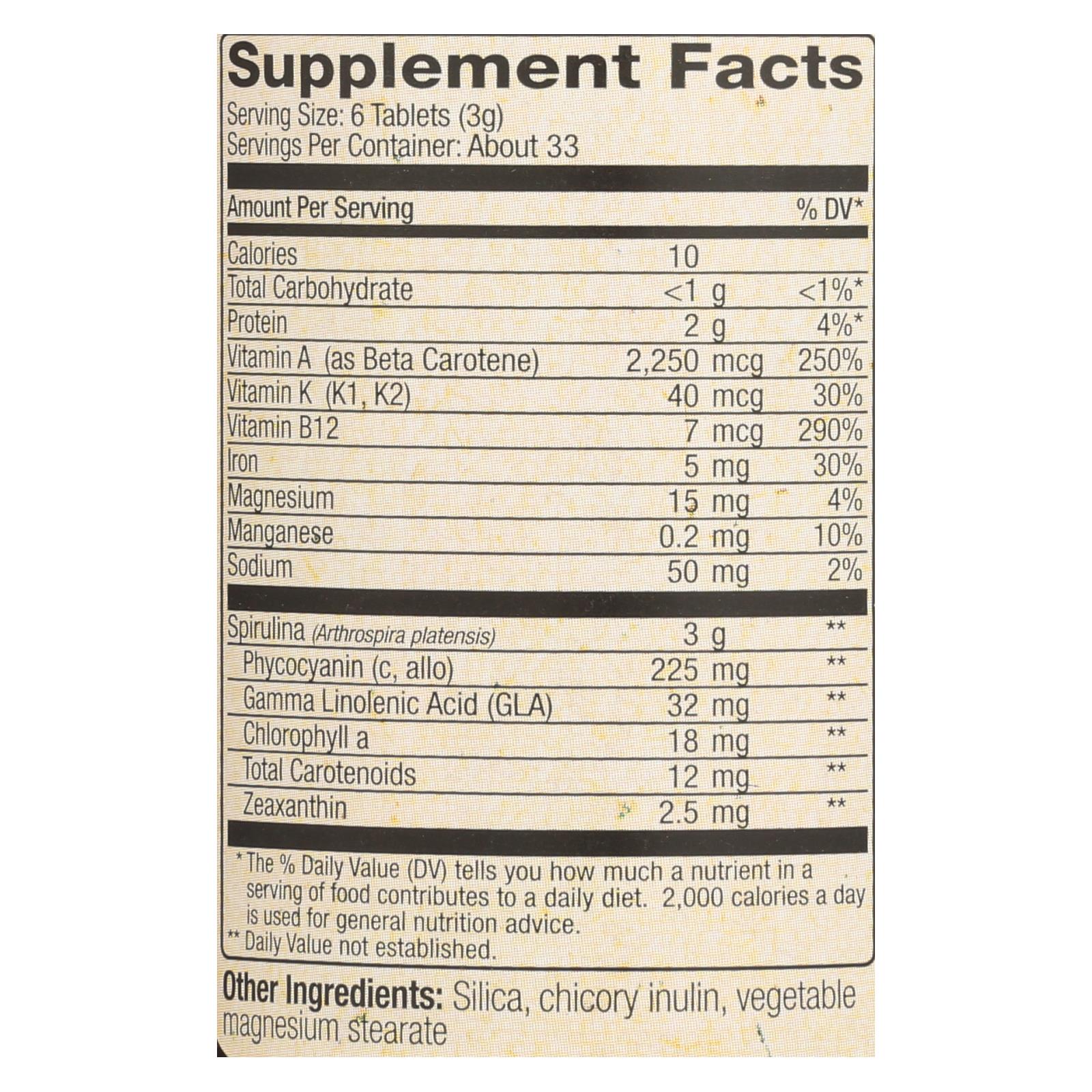 Espirulina Pacifica Hawaiana Pura de Nutrex Hawaii - 200 Tabletas de 500 mg